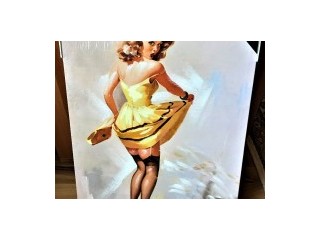 Tablou retro canvas pe panza, pin up girl, the port gallery